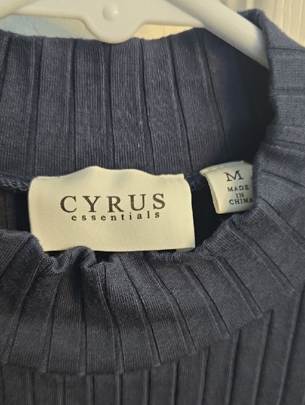 Cyrus Ribbed Mock-Neck Tank — Slate Blue - Picture 2 of 4